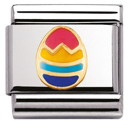 030242/11Classic, stainless steel with enamel and bonded yellow gold Easter Egg