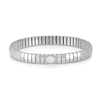 XTE stainless steel? sterling silver and gemstones bracelet (GDR) (013_WHITE OPAL (SYNTHETIC))