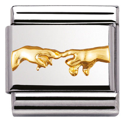 030122/12 Classic RELIEF,S/steel bonded yellow gold CREATION (Italy)