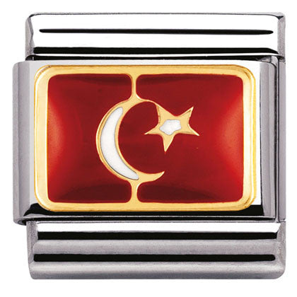 030234/20 Classic FLAG, s.steel, enamel, bonded yellow gold Turkey