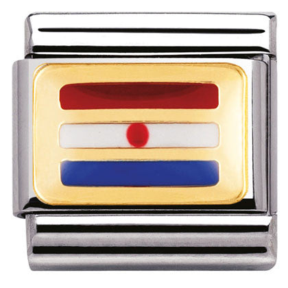 030234/35 Classic FLAG,S/steel enamel, bonded yellow gold CROATIA