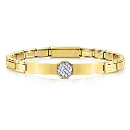 TRENDSETTER Bracelets in stainless steel? sterling silver and c.z. (PVD) (021_Yellow Gold and WHITE)