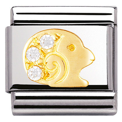lassic ZODIAC, S/Steel,Bonded Yellow Gold, CZ, Aries