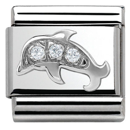 330304/13 Classic ,S/steel,CZ, silver 925 dolphin