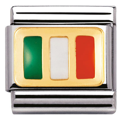 030234/10 Classic FLAG S/Steel,enamel, bonded yellow gold IRELAND
