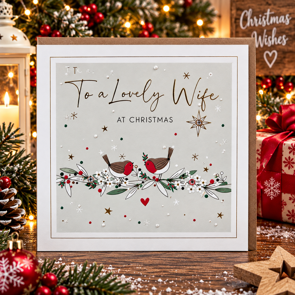 Belly Button To A Lovely Wife At Christmas Card