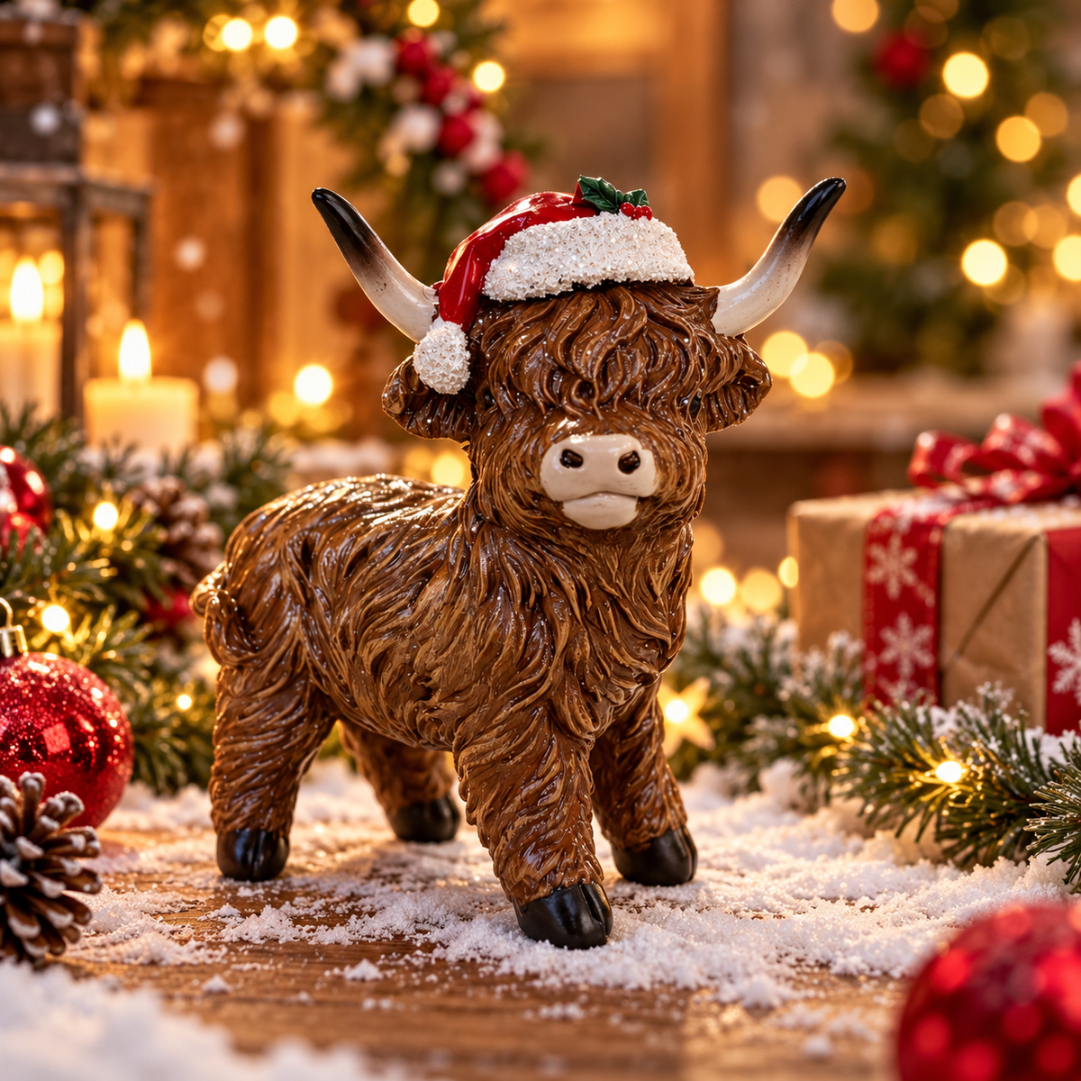 Straits Christmas Highland Cow Standing