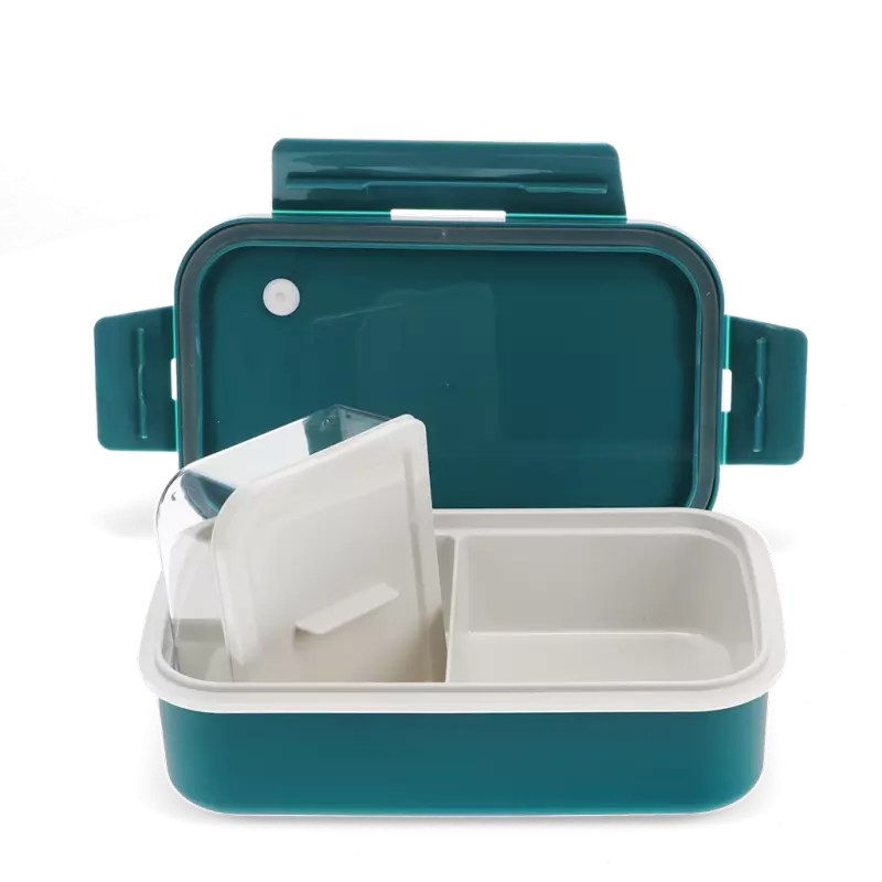 Double Wall Lunch Box With Divider Blue