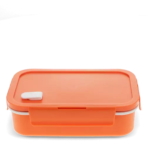Double Wall Lunch Box With Divider Orange