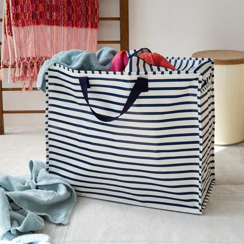 Jumbo Storage Bag Nautical Stripes