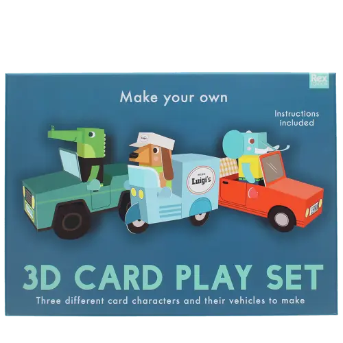 3D Card Craft Playset Animal Automobiles