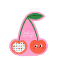 Stick On Earrings Cherry 40 Pairs