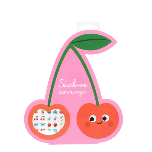 Stick On Earrings Cherry 40 Pairs