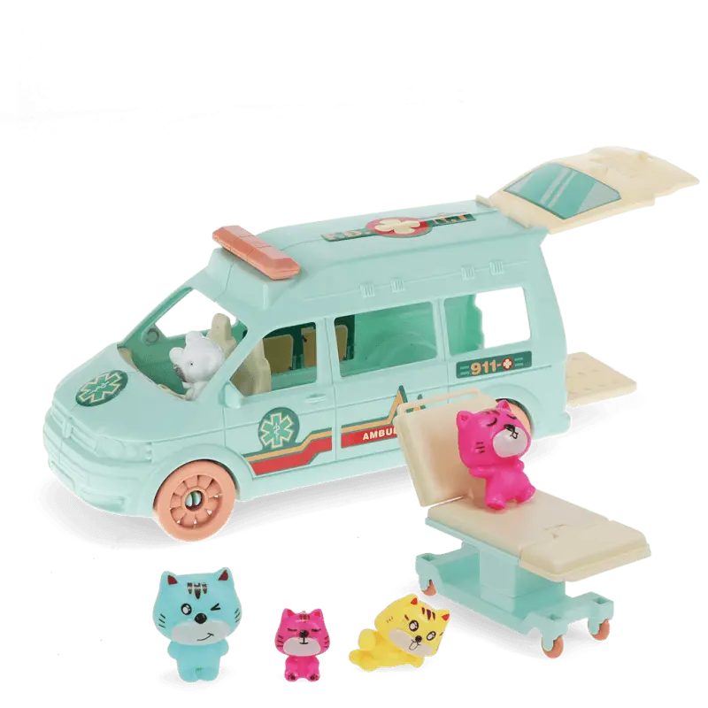 Little World Playset Kitten Ambulance