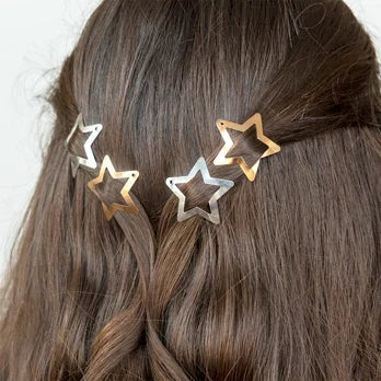 Star Hair Clips Gold And Silver Set Of 4