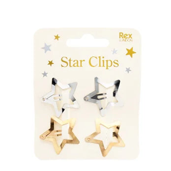 Star Hair Clips Gold And Silver Set Of 4