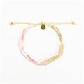 Pineapple Island Double Beaded Anklet Pink Gold