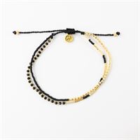 Pineapple Island Double Beaded Anklet Black Gold