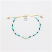Pineapple Island Beaded and Shell Anklet Blue