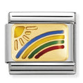 030263/08  Classic S/stee.enamel,yellow gold Rainbow