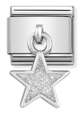 331805/02 Classic CHARMS steel,925 silver & enamel Glitter Star