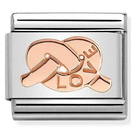 430104/25 Classic, S/steel,Bonded Rose Gold, Knot of Love