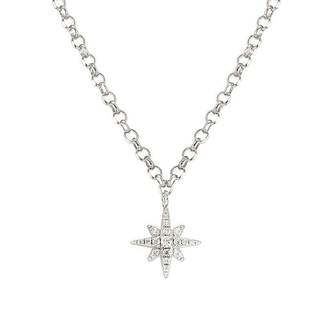 SWEETROCK  ROMANCE necklace,925 silver, CZ.Silver Wind Rose 148022/065