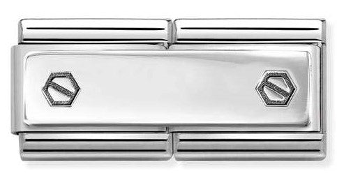 330710/49 Classic DOUBLE ENGRAVED steel, 925  silver CUSTOM Double hex screws