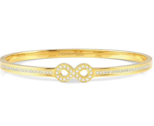 PRETTY BANGLES bracelet, steel, cz SYMBOLS SIZE MEDIUM Infinite Yellow Gold