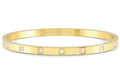 PRETTY BANGLES bracelet,steel, SQUARE cz MEDIUM SIZE Yellow Gold