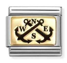 030166/62 Classic PLATES (IC) in steel and 18k gold NSWE anchors