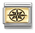 030166/63 Classic PLATES (IC) in steel and 18k gold Wind rose