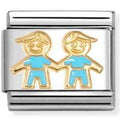 030272/90 Classic SYMBOLS steel, enamel and 18k gold BLUE brothers