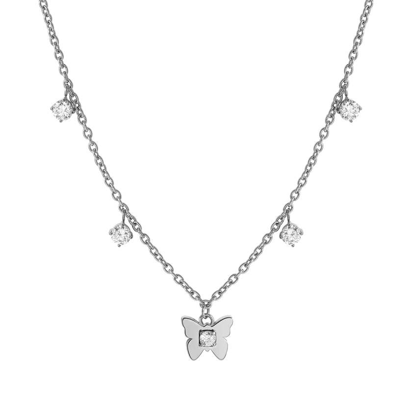 MYSOPHIE necklace in steel and cubic zirconia butterfly