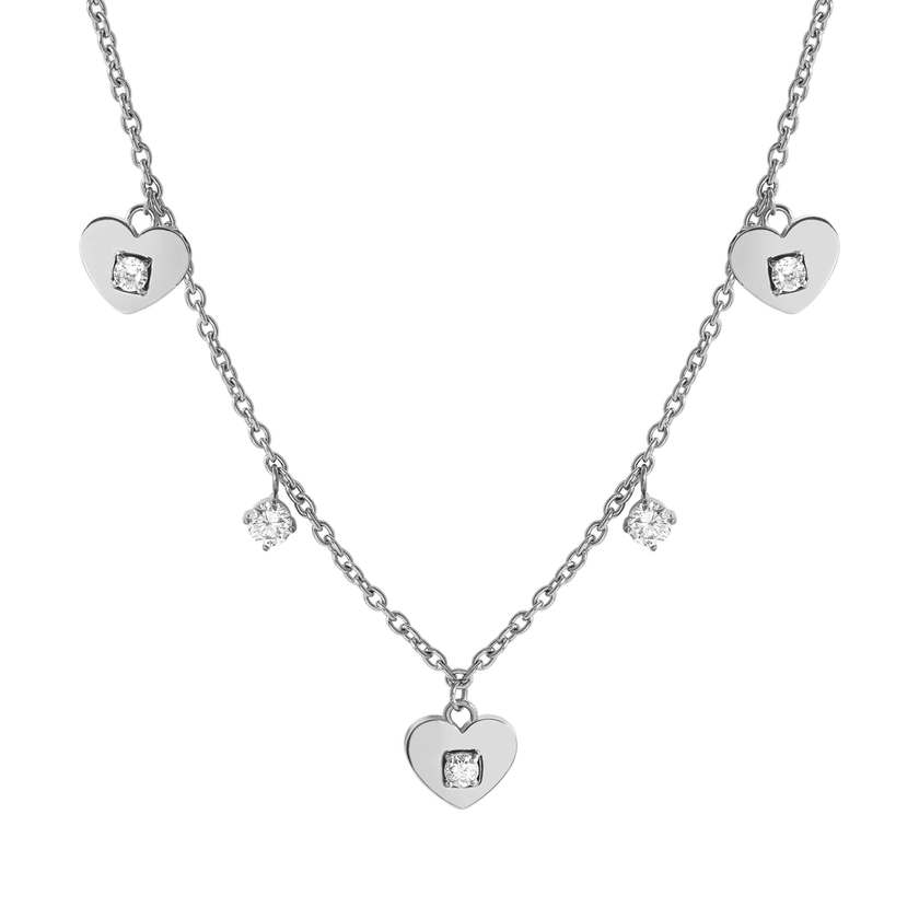 MYSOPHIE necklace in steel and cubic zirconia (RICH) Heart