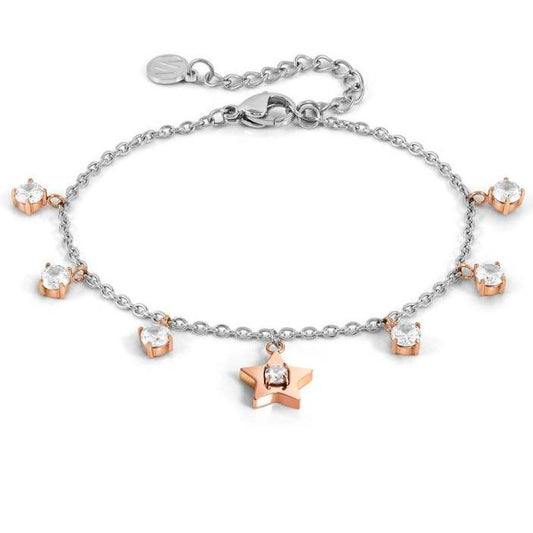 MYSOPHIE bracelets in steel with fin. BITON and cubic zirconia Star