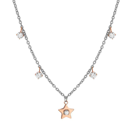MYSOPHIE necklace in steel with BITONE fin. and cubic zirconia Star