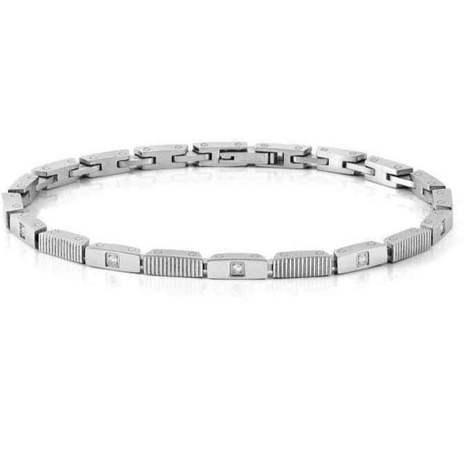 STRONG bracelet ed. DIAMOND, steel and 8 diamonds WHITE