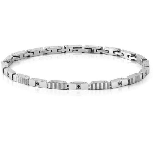 STRONG bracelet ed. DIAMOND, steel and 8 diamonds BLACK