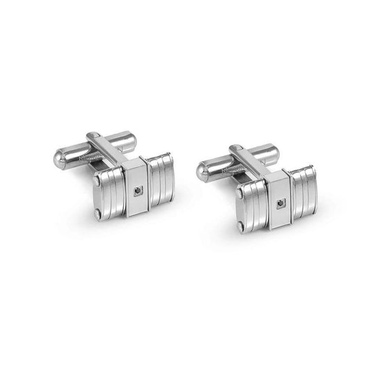 STRONG cufflinks ed. DIAMOND, steel and diamond BLACK fin. Steel
