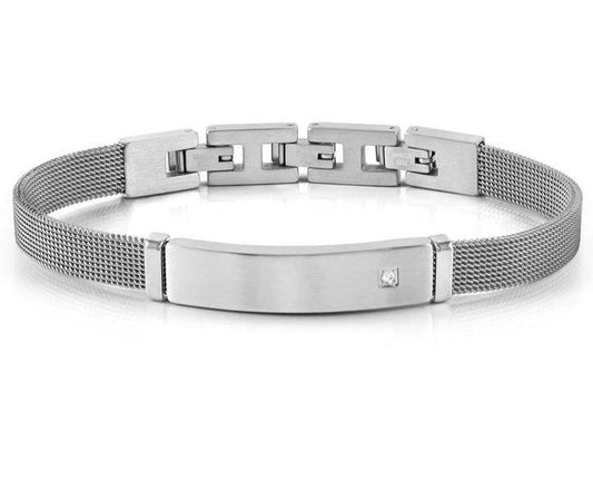#SEALOVER link bracelet in steel and cubic zirconia WHITE 135007/001