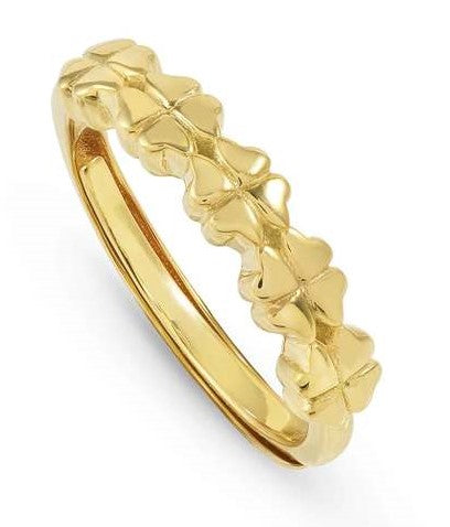 ARMONICA ring in 925 sterling silver Four Leaf Clover Gold
