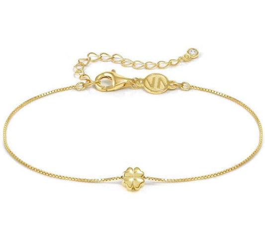 ARMONICA bracelet in 925 sterling silver and cubic zirconia Four Leaf Clover Gold