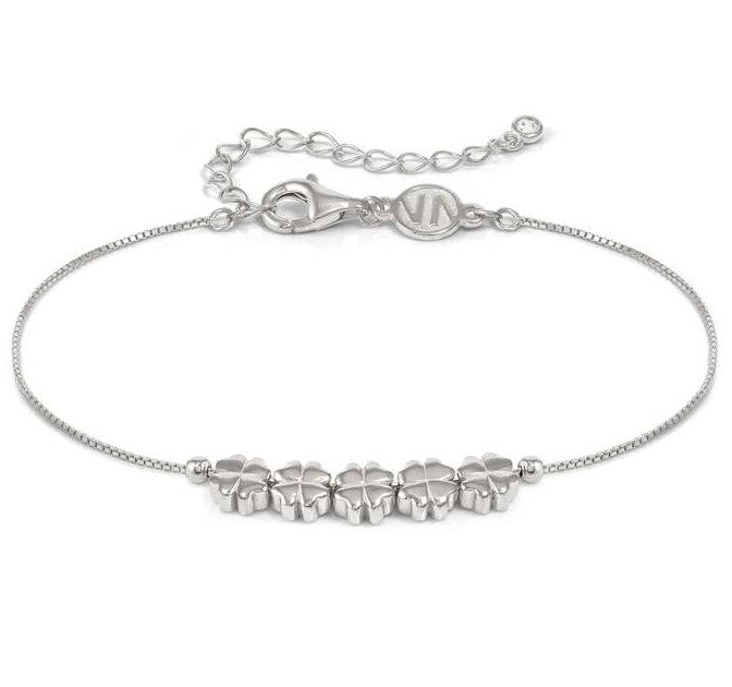 ARMONICA bracelet in 925 sterling silver (RICH) and cubic zirconia Four Leaf Clover Silver
