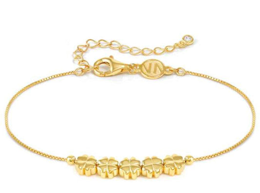 ARMONICA bracelet in 925 sterling silver (RICH) and cubic zirconia Four Leaf Clover Gold