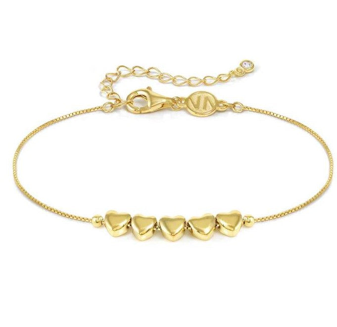 ARMONICA bracelet in 925 sterling silver (RICH) and cubic zirconia Heart Gold
