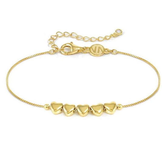 ARMONICA bracelet in 925 sterling silver (RICH) and cubic zirconia Heart Gold