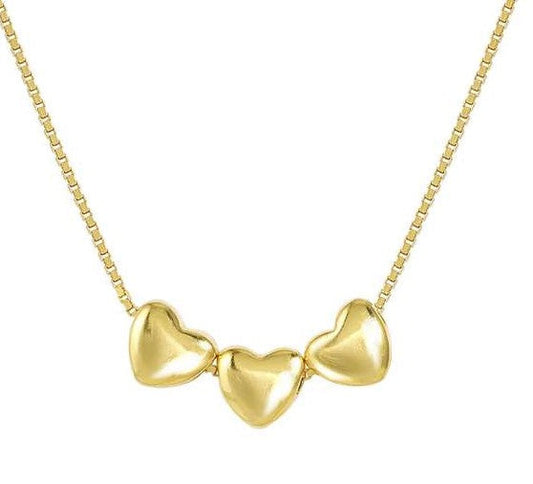ARMONICA necklace in 925 sterling silver (RICH) and cubic zirconia Heart Gold