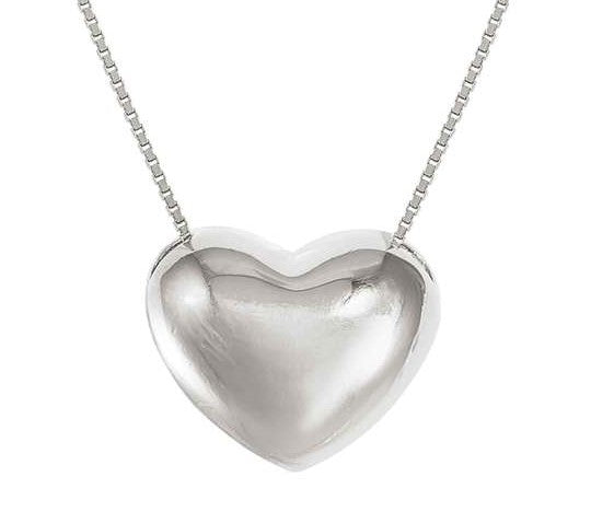 ARMONICA necklace in 925 sterling silver (LARGE) and cubic zirconia Heart Silver