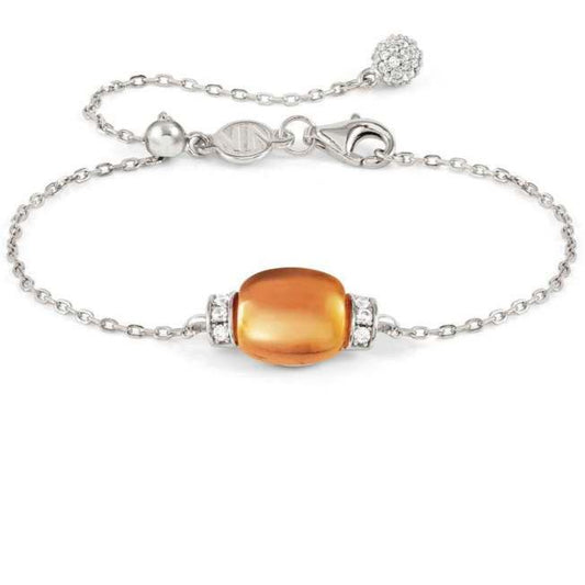 MYRADIANCE bracelet in 925 sterling silver, cz and synthetic stones AMBER YELLOW